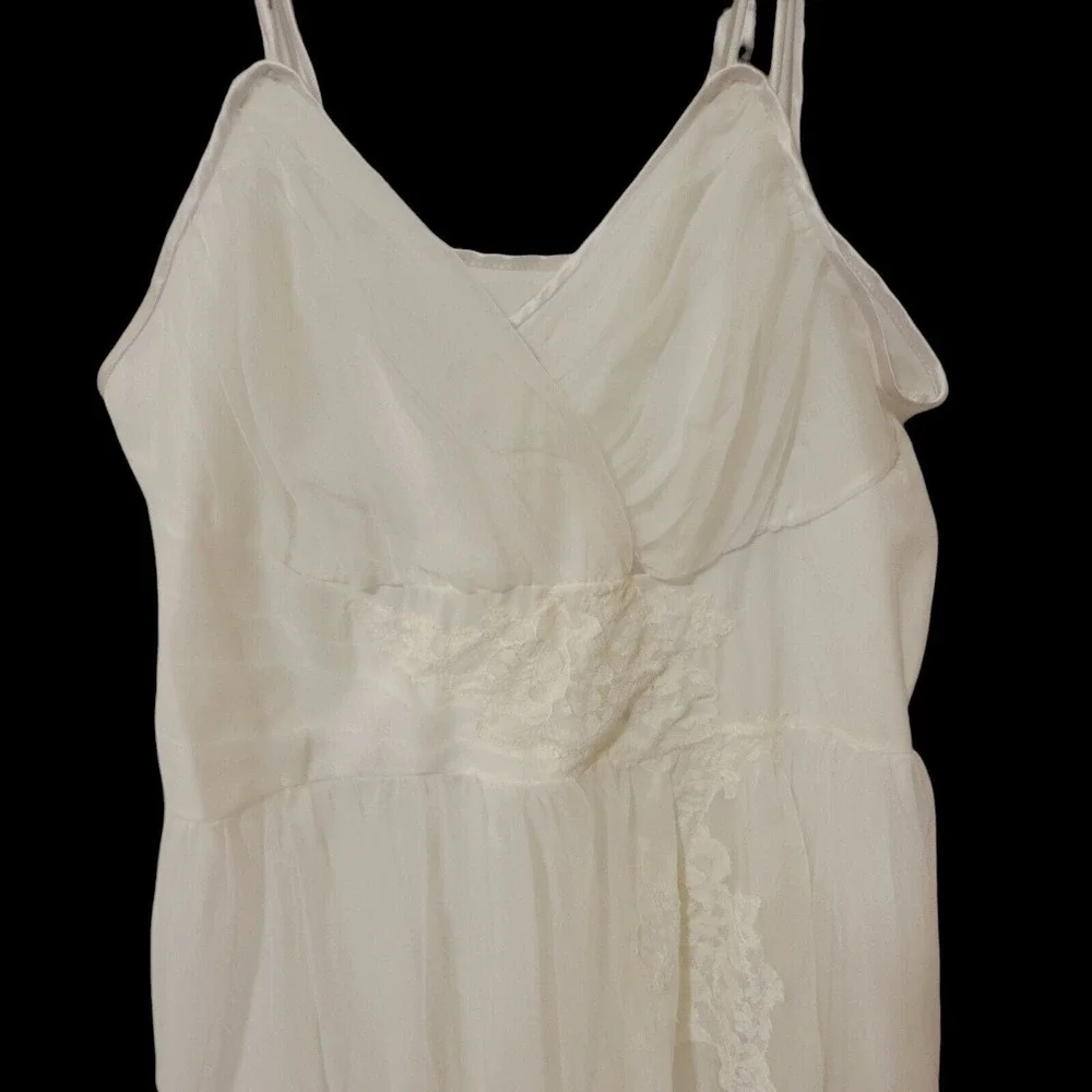 Vintage Bridal Gotham Lingerie Long Nylon Spaghetti Sheer Chiffon Overlay Sz 36 - Picture 3 of 8